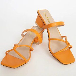 Lulu's Leylia Mango Orange High Heel Sandals